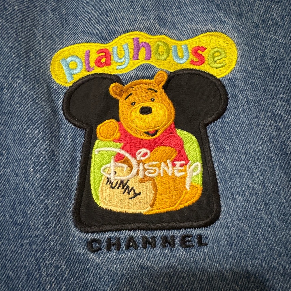 Vintage Playhouse Disney Channel Blue Denim Jacket with Embroidered Detail